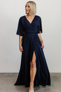 Lilly Wrap Maxi Dress | Navy | Baltic Born